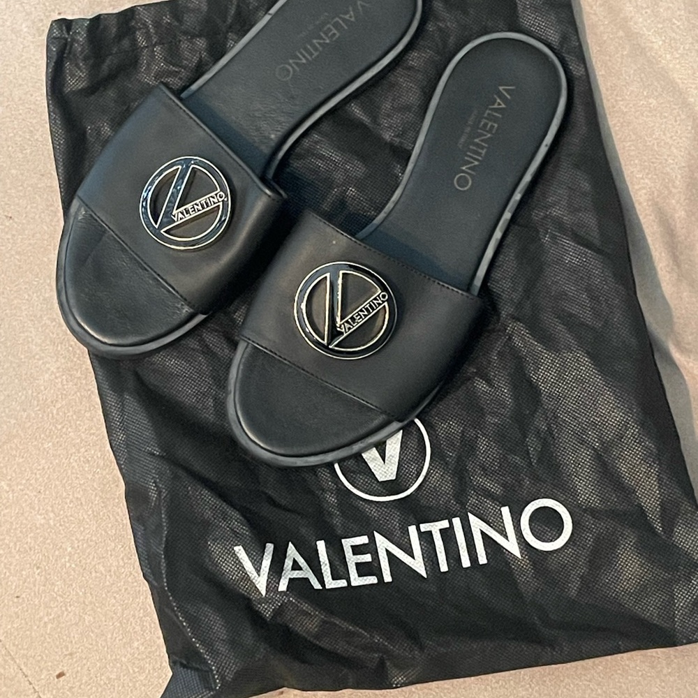 Valentino Elegant Black Slides